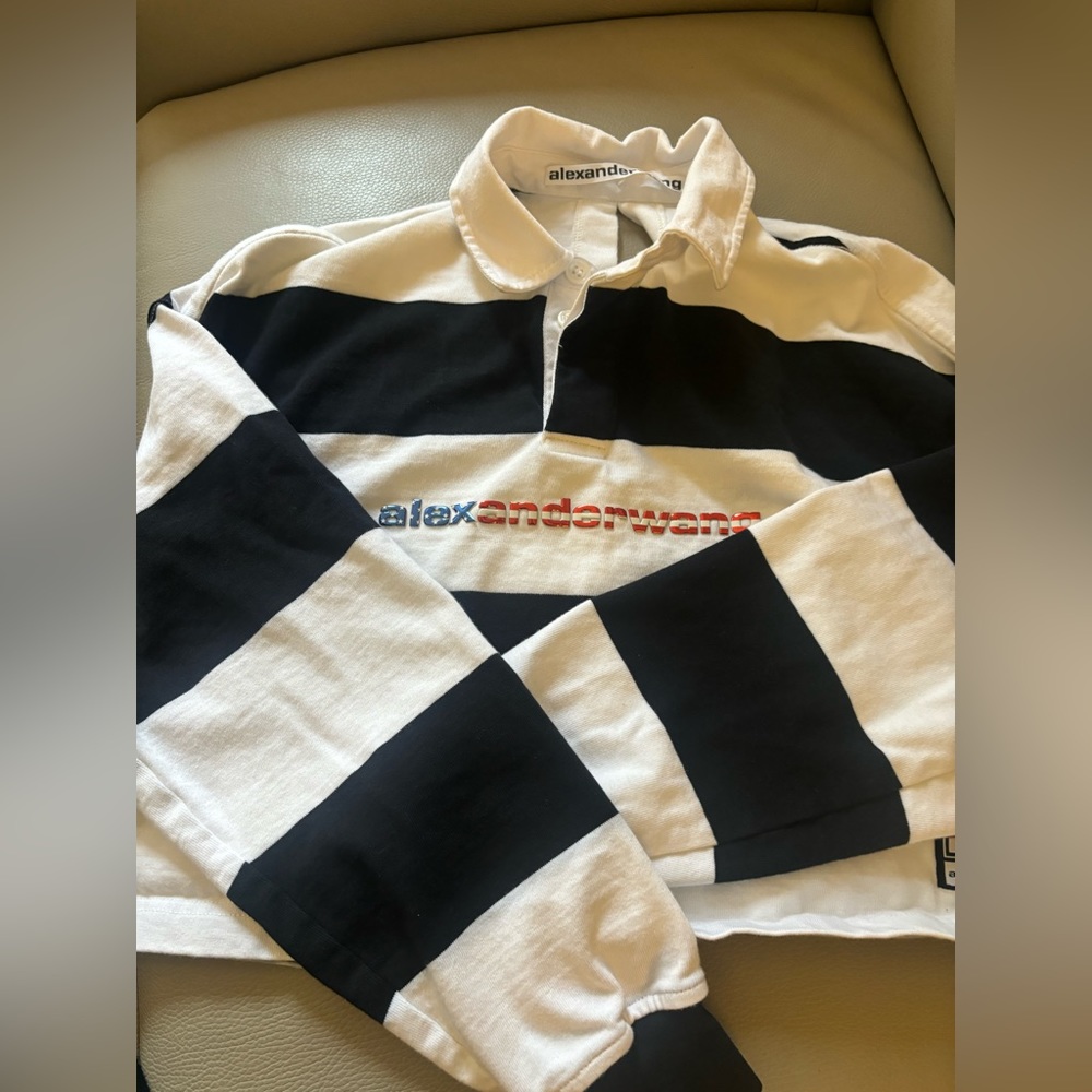 alexander wang american logo stripe shirt